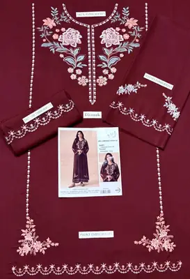 2 Pcs Women's Unstitched Embroidered Suit thumbnail 3