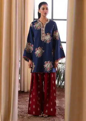 2 Pcs Women's Unstitched Embroidered Suit