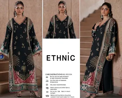 2 Pcs Women's Unstitched Embroidered Suit(HB)