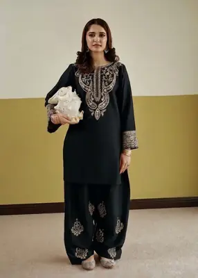 2 Pcs Women's Unstitched Embroidered Suit(AW)