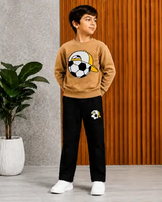 2 Pcs Boy's Cotton Fleece Printed Tracksuit
