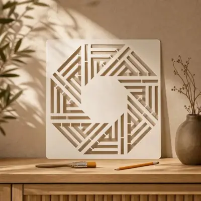 Casvena Rabish Rah Li Sadri Calligraphy Stencil - Wall