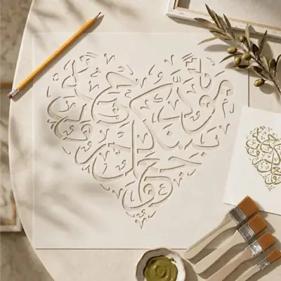 Casvena Hasbunallah Wanikmal Wakil Calligraphy Stencil