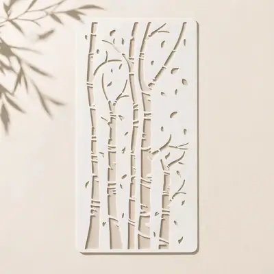 Casvena Bamboo Tree Reusable Stencil for Wall & Canvas 