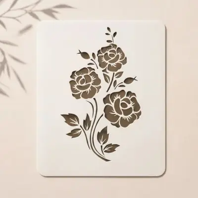 Casvena Floral Pattern Sheet Reusable Stencil for Wall 