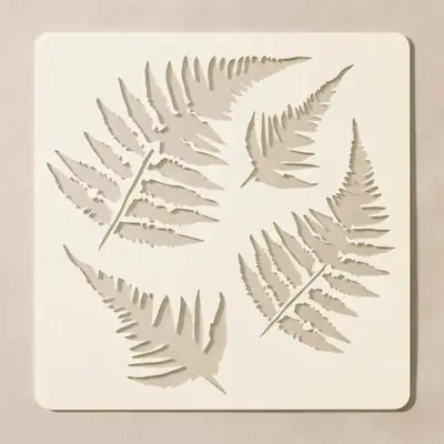 Casvena Fern Tree Leaf Reusable Stencil for Wall & Canvas 