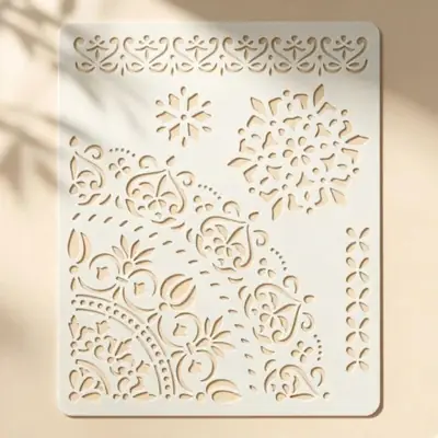 Casvena Floral Lace Border Reusable Stencil for Wall 