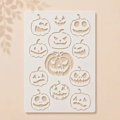 Casvena Halloween Pumpkin Reusable Stencil for Wall