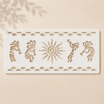 Casvens Kokopelli Ancient Art Reusable Stencil for Wall