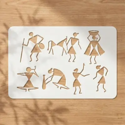 Casvena Ancient Symbolic Art Reusable Stencil for Wall