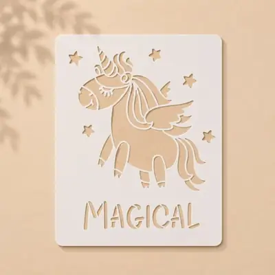Casvena Unicorn Magical Stencil Reusable Stencil for Wall