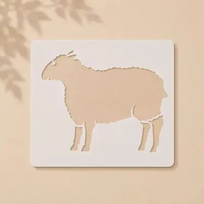 Casvena Sheep Stencil Reusable Stencil for Wall