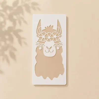 Casvena Llama Lashes Reusable Stencil for Wall