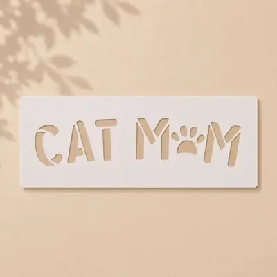 Casvena Cat Mom Reusable Stencil for Wall & Canvas