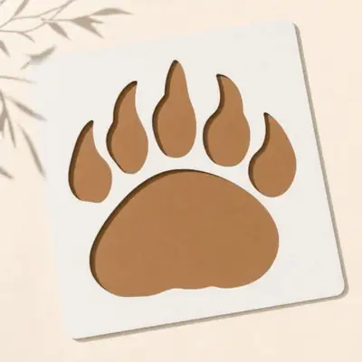 Casvena Bear Claw Stencil for Wall, Wood & Canvas Art