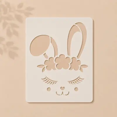 Casvena Baby Bunny Head Reusable Stencil for Wall & Canvas