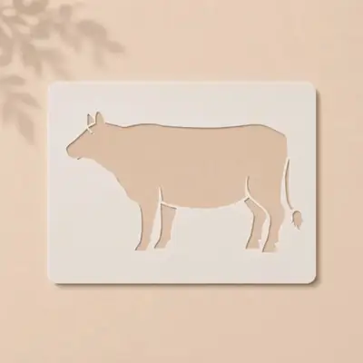 casvena Cow Reusable Stencil for Wall & Canvas Painting