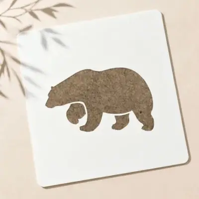 Casvena Polar Bear Reusable Stencil for Wall & Canva