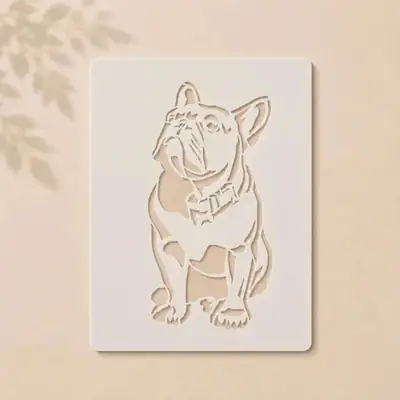 Casvena Sassy French Bulldog Reusable Stencil for Wall