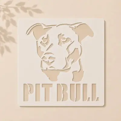 Casvena Pitbull Reusable Stencil for Wall & Canvas Painting
