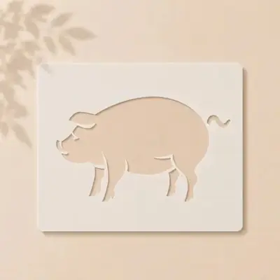 Casvena Pig Reusable Stencil for Wall & Canvas Painting