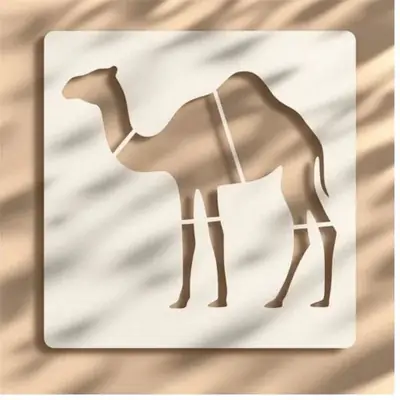 Casvena Dromedary Camel Stencil – Desert Animal Silhouette