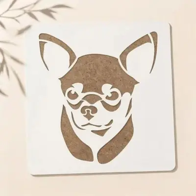 Casvena Chihuahua Reusable Stencil for Wall & Canva