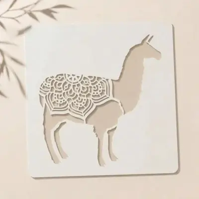 Casvena Llama Reusable Stencil for Wall & Canvas Painting