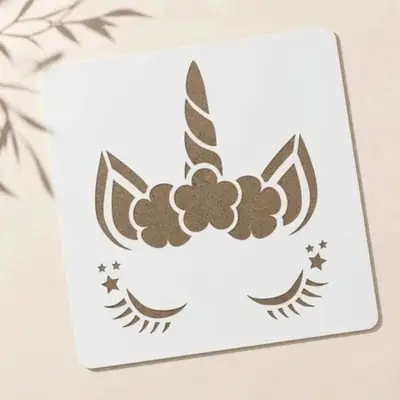 Casvena Unicorn Head Reusable Stencil for Wall & Canva
