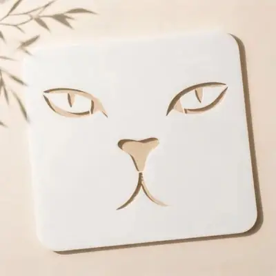 Casvena Cat Eyes Reusable Stencil for Wall & Canvas Painting