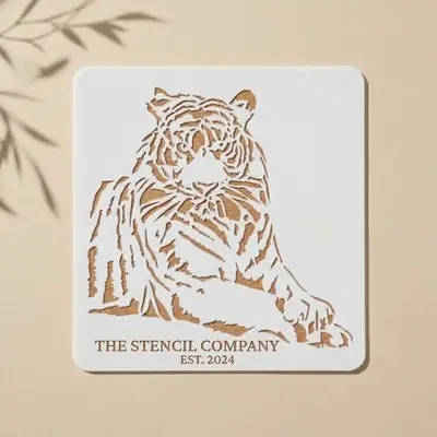 Casvena Tiger Reusable Stencil for Wall & Canvas Painting
