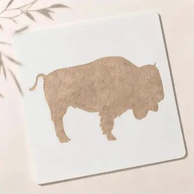 Casvena Bison Reusable Stencil for Wall & Canvas Painting