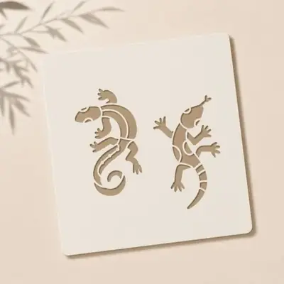 Casvena Aztec Lizards Reusable Stencil for Wall & Canva