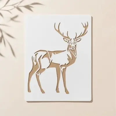 Casvena Deer Reusable Stencil for Wall & Canva