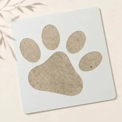 Casvena Dog Paw Reusable Stencil for Wall 