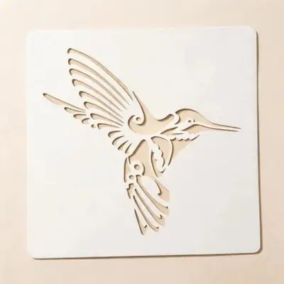 Casvena Hummingbird Deco Reusable Stencil for Wall & Canva