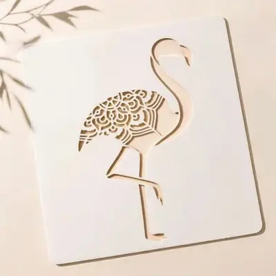 Casvena Flamingo Reusable Stencil for Wall & Canvas Painting