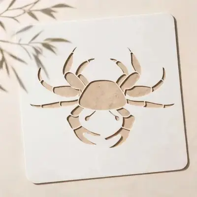 Casvena Crab Reusable Stencil for Wall & Canvas Painting