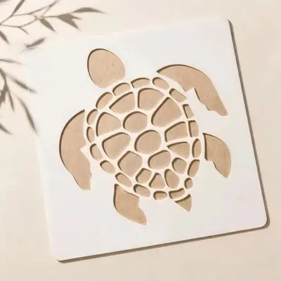 Casvena Turtle Reusable Stencil for Wall & Canvas Painting