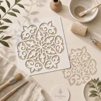 Casvena Mandala Art Reusable Stencil for Wall Painting