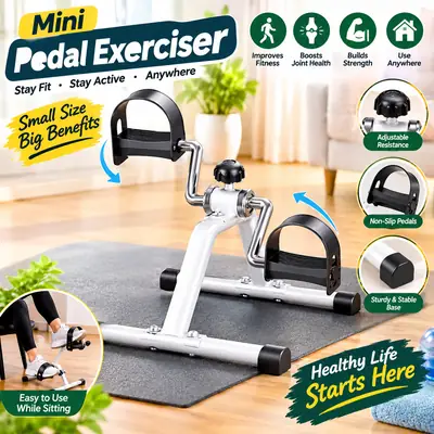 Portable Pedal Exerciser | Digital Display Monitor | Arm & Leg Workout Machine | Compact Fitness Equipment for Home, Office & Physical Therapy | Adjustable Resistance | Low Impact Exercise Bike