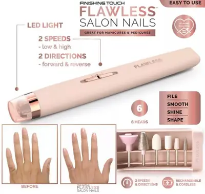 Flawless Salon Nails Kit | Electronic Nail File