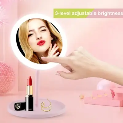 Rechargeable Vanity Mirror with Detachable Storage Tray
