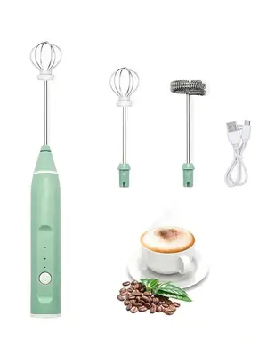 2-in-1 Electric Milk Frother & Coffee Beater – Handheld Cordless Coffee Foamer & Egg Whisk, Mini Coffee Mixer for Latte, Matcha & Hot Chocolate