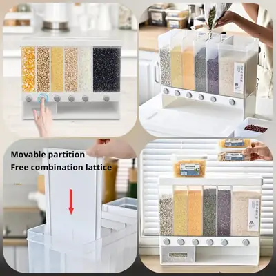 6 in 1 Cereal Dispenser – Multi-Compartment Dry Food Storage