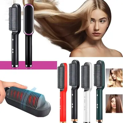 2 in 1 Hair Straightening Brush & Styling Comb