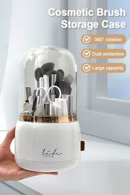 360 Degree Rotating Makeup Brush Holder Organizer Stand