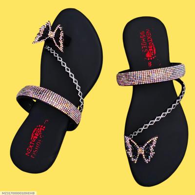 Black Rhinestone Butterfly Flats Women Size 6-10 thumbnail 8