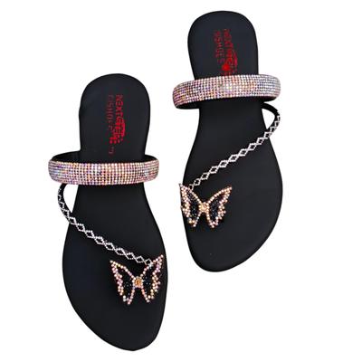Black Rhinestone Butterfly Flats Women Size 6-10 thumbnail 4
