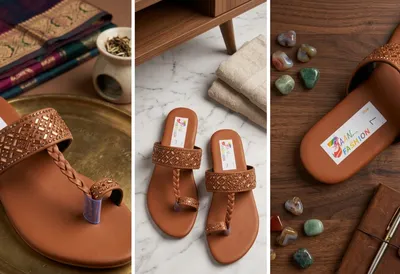 Women Brown Rhinestone Slippers Mustard thumbnail 3